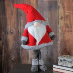 Northlight Standing Christmas Santa Claus Gnome With Faux Fur Trim - 28” - Red And Gray -Northlight 2306357947298366688