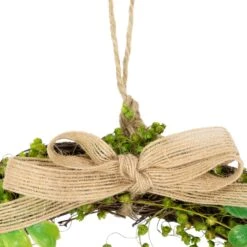 Northlight Spring Floral Easter Wreath With Peering Rabbit - 11" - Green And Pink Brown -Northlight 2306366545134715920