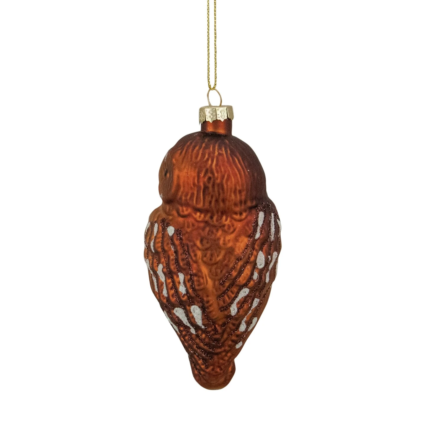 Northlight 4.5" Brown And White Glass Owl Christmas Ornament 8 Northlight 4.5" Brown And White Glass Owl Christmas Ornament - Image 6