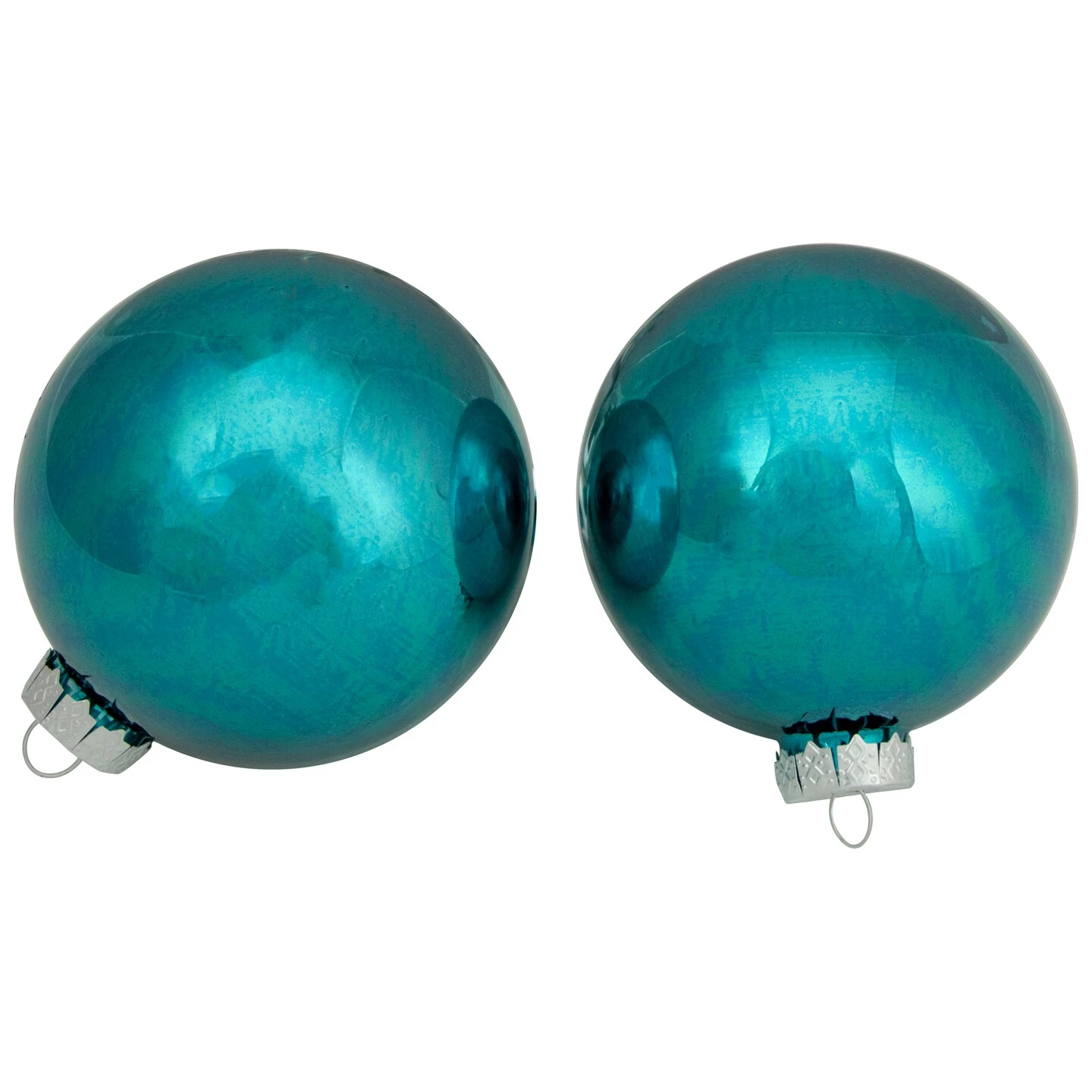 Northlight 4ct Turquoise Blue 2-Finish Glass Ball Christmas Ornaments 4" 6 Northlight 4ct Turquoise Blue 2-Finish Glass Ball Christmas Ornaments 4" - Image 4