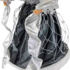 Northlight Sequined Angel With Wings Christmas Tree Topper Unlit - 12" Gray -Northlight 2306367284307707104