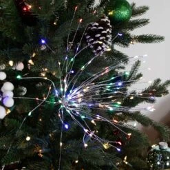 Northlight LED Lighted Firework Branch Christmas Decoration - Micro Fairy Multi-Color Lights - 20" Silver -Northlight 2306367285024081120