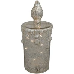 Northlight LED Lighted Dripping Mercury Candle Christmas Decoration - 8.75" - Gold -Northlight 2306367285075264736