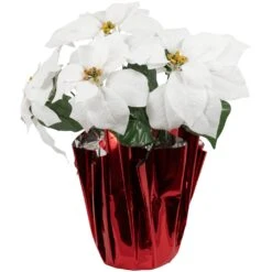 Northlight Artificial Christmas Poinsettia With Wrapped Base - 14.5" - White And Red 17 Northlight Artificial Christmas Poinsettia With Wrapped Base - 14.5" - White And Red -Northlight 2306377113634528608 2