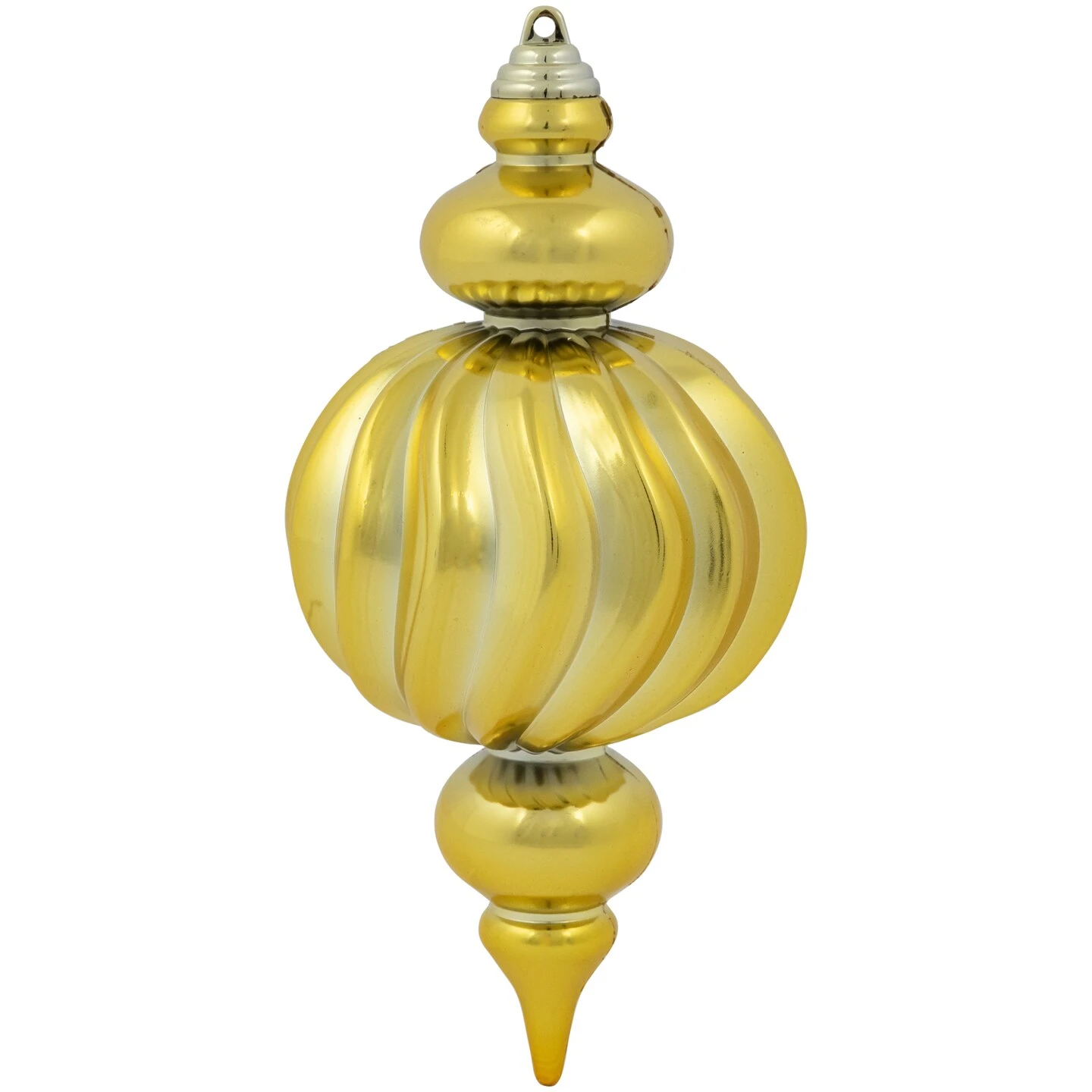 Northlight Commercial Size Shatterproof 2-Finish Finial Christmas Ornaments - Gold -10" - 4ct 9 Northlight Commercial Size Shatterproof 2-Finish Finial Christmas Ornaments - Gold -10" - 4ct - Image 7