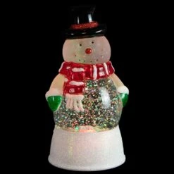 Northlight 7" LED Lighted Color Changing Snowman Christmas Glittering Snow Dome White -Northlight 2306386830211040480