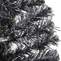 Northlight 6' Charcoal Brown Iridescent Slim Artificial Tinsel Halloween Tree, Unlit 15 Northlight 6' Charcoal Brown Iridescent Slim Artificial Tinsel Halloween Tree, Unlit -Northlight 2306386830364132576