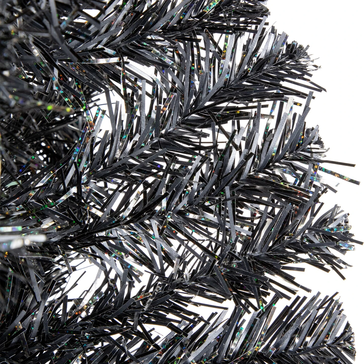 Northlight 6' Charcoal Brown Iridescent Slim Artificial Tinsel Halloween Tree, Unlit 8 Northlight 6' Charcoal Brown Iridescent Slim Artificial Tinsel Halloween Tree, Unlit - Image 6