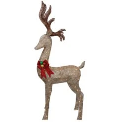 Northlight 74" LED Lighted Champagne Deer With Red Bow Outdoor Christmas Decoration Gold 14 Northlight 74" LED Lighted Champagne Deer With Red Bow Outdoor Christmas Decoration Gold -Northlight 2306386830494352608