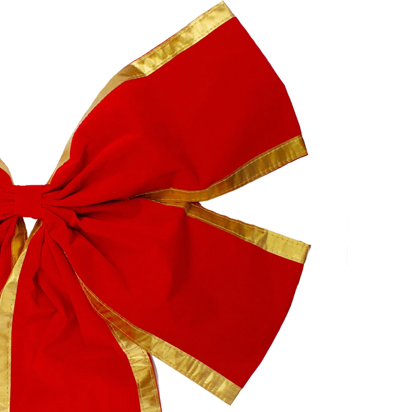 Northlight Velveteen 4-Loop Christmas Bow Decoration - 24" X 38" - Red And Gold 6 Northlight Velveteen 4-Loop Christmas Bow Decoration - 24" X 38" - Red And Gold - Image 4