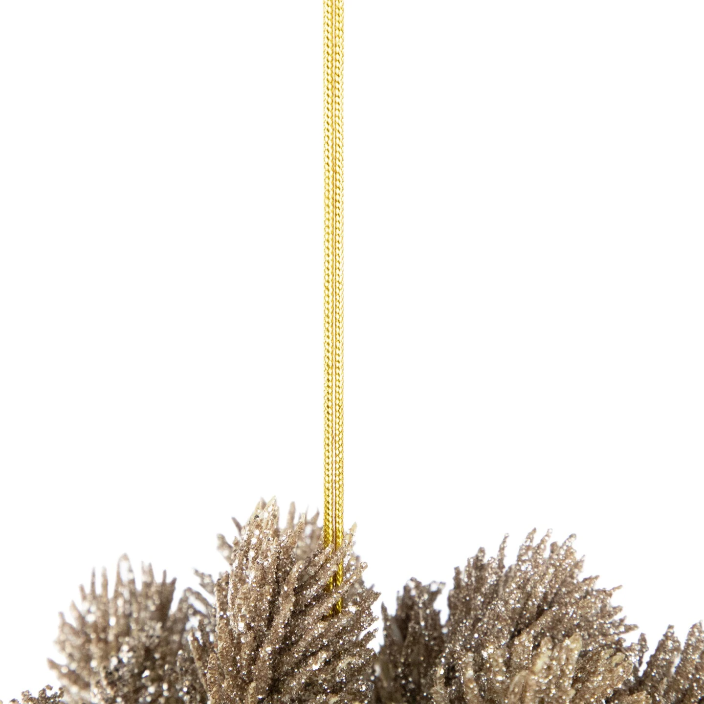 Northlight Glitter Pine Christmas Ball Ornament - 6" - Gold 8 Northlight Glitter Pine Christmas Ball Ornament - 6" - Gold - Image 6