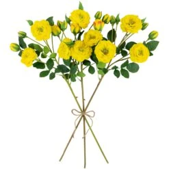 Northlight Real Touch™ Yellow Artificial Camellia Rose Floral Sprays, Set Of 6 - 23" -Northlight 2306386831341405408