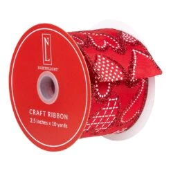 Northlight Hearts Valentine's Day Glittered Wired Craft Ribbon - 2.5" X 10 Yards - Red And White 16 Northlight Hearts Valentine's Day Glittered Wired Craft Ribbon - 2.5" X 10 Yards - Red And White -Northlight 238238558884016