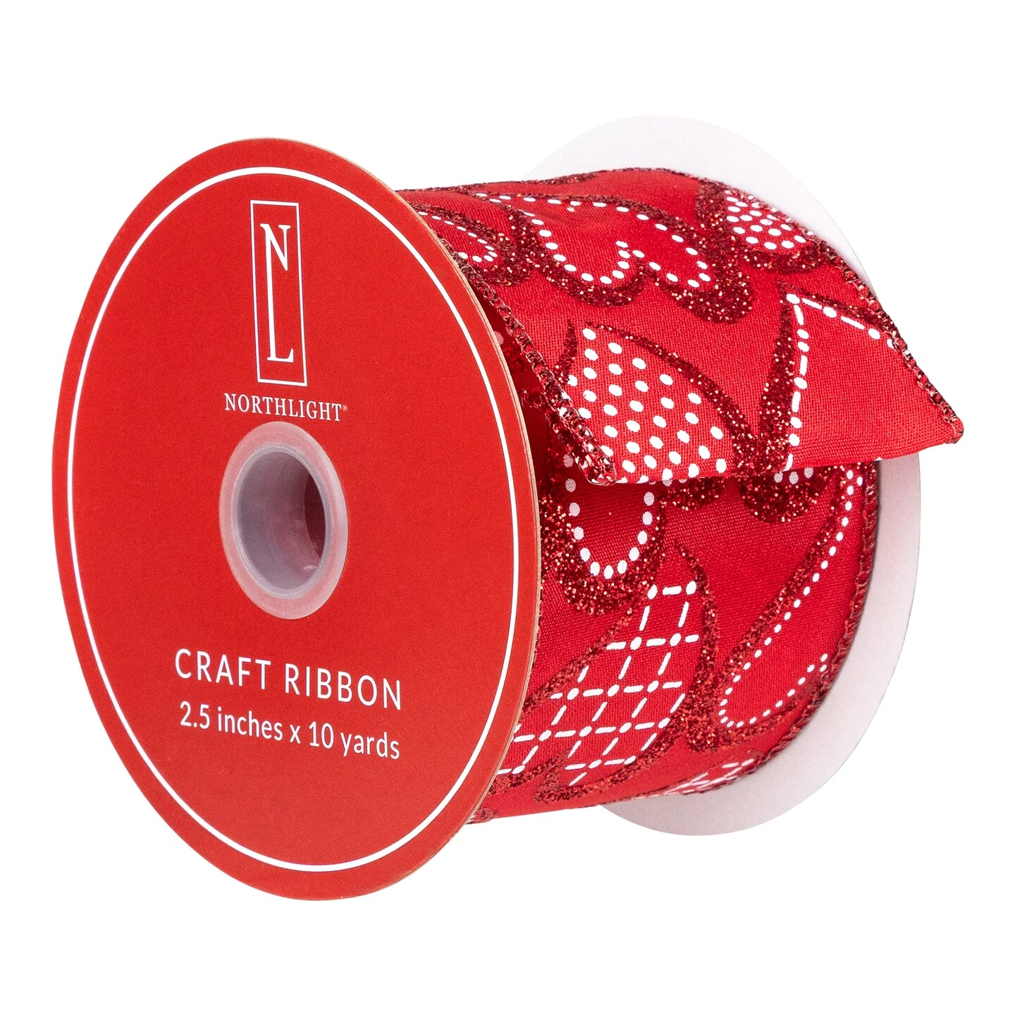 Northlight Hearts Valentine's Day Glittered Wired Craft Ribbon - 2.5" X 10 Yards - Red And White 9 Northlight Hearts Valentine's Day Glittered Wired Craft Ribbon - 2.5" X 10 Yards - Red And White - Image 7