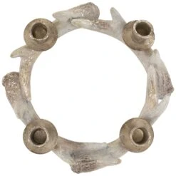 Northlight Antler Wreath Christmas Taper Candle Holder - 10.25" Beige 15 Northlight Antler Wreath Christmas Taper Candle Holder - 10.25" Beige -Northlight 238239279206576