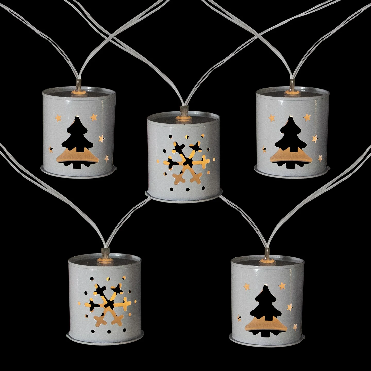 Northlight LED Mini Metal Lanterns Christmas Light Set - 6.25' Clear Wire - 10ct White 6 Northlight LED Mini Metal Lanterns Christmas Light Set - 6.25' Clear Wire - 10ct White - Image 4