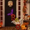 Northlight Lighted Bat And Ghost "BOO" Halloween Decoration - 4.5' - Warm White LED Lights Orange -Northlight 247818828451152
