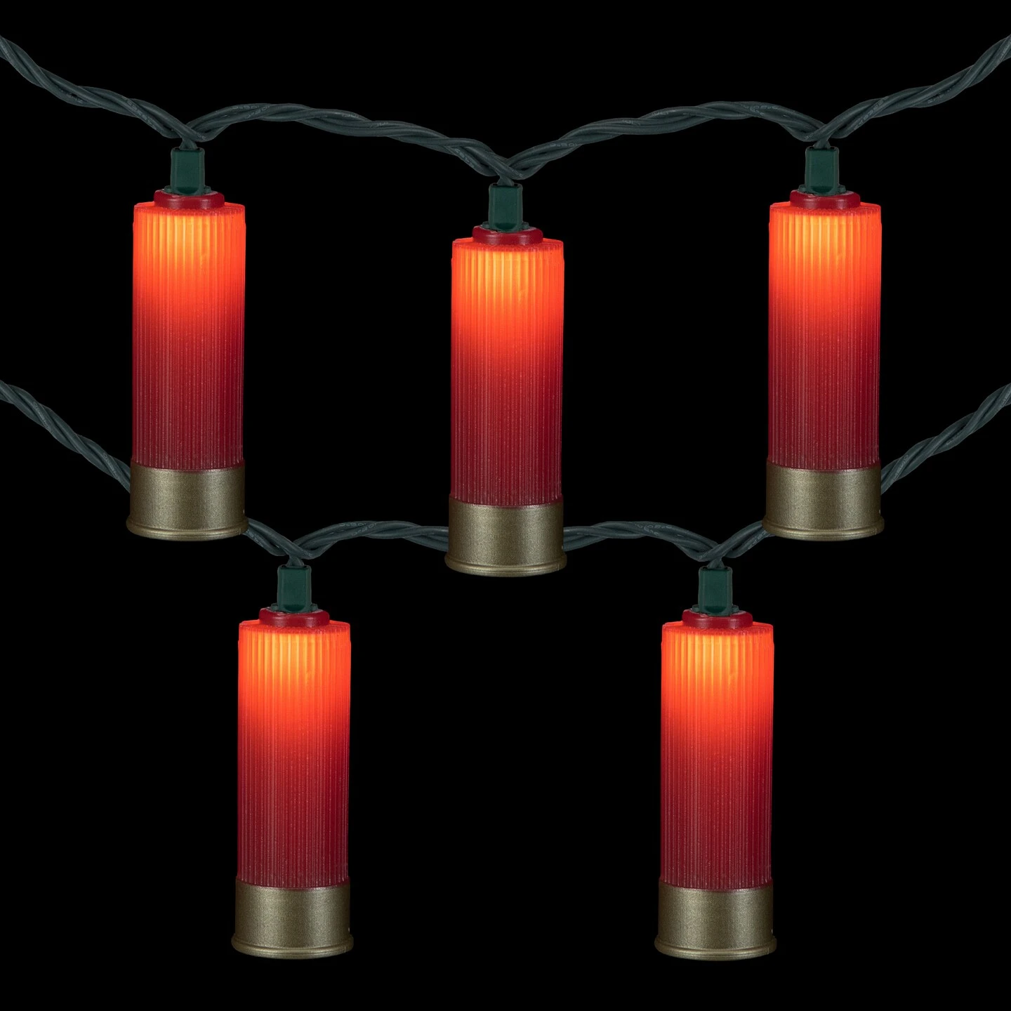 Northlight Shotgun Shells Patio Light Set - Red And Gold - 6' Green Wire - 10ct 6 Northlight Shotgun Shells Patio Light Set - Red And Gold - 6' Green Wire - 10ct - Image 4