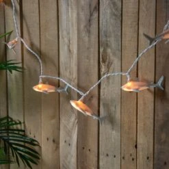 Northlight Shark Indoor Outdoor Patio Light Set - 6'- White Wire - 10ct Gray -Northlight 253661968135904 2