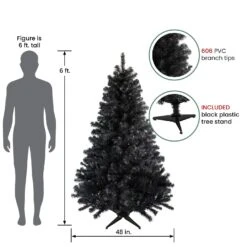 Northlight Full Colorado Spruce Artificial Halloween Tree - 6' - Black - Unlit -Northlight 26021648739744