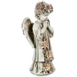 Northlight LED Lighted Praying Cherub With Flowers Statue - 16" Ivory 14 Northlight LED Lighted Praying Cherub With Flowers Statue - 16" Ivory -Northlight 26398590621616