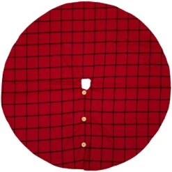 Northlight 48" Red Flannel Christmas Tree Skirt With Buttons -Northlight 264570538170208
