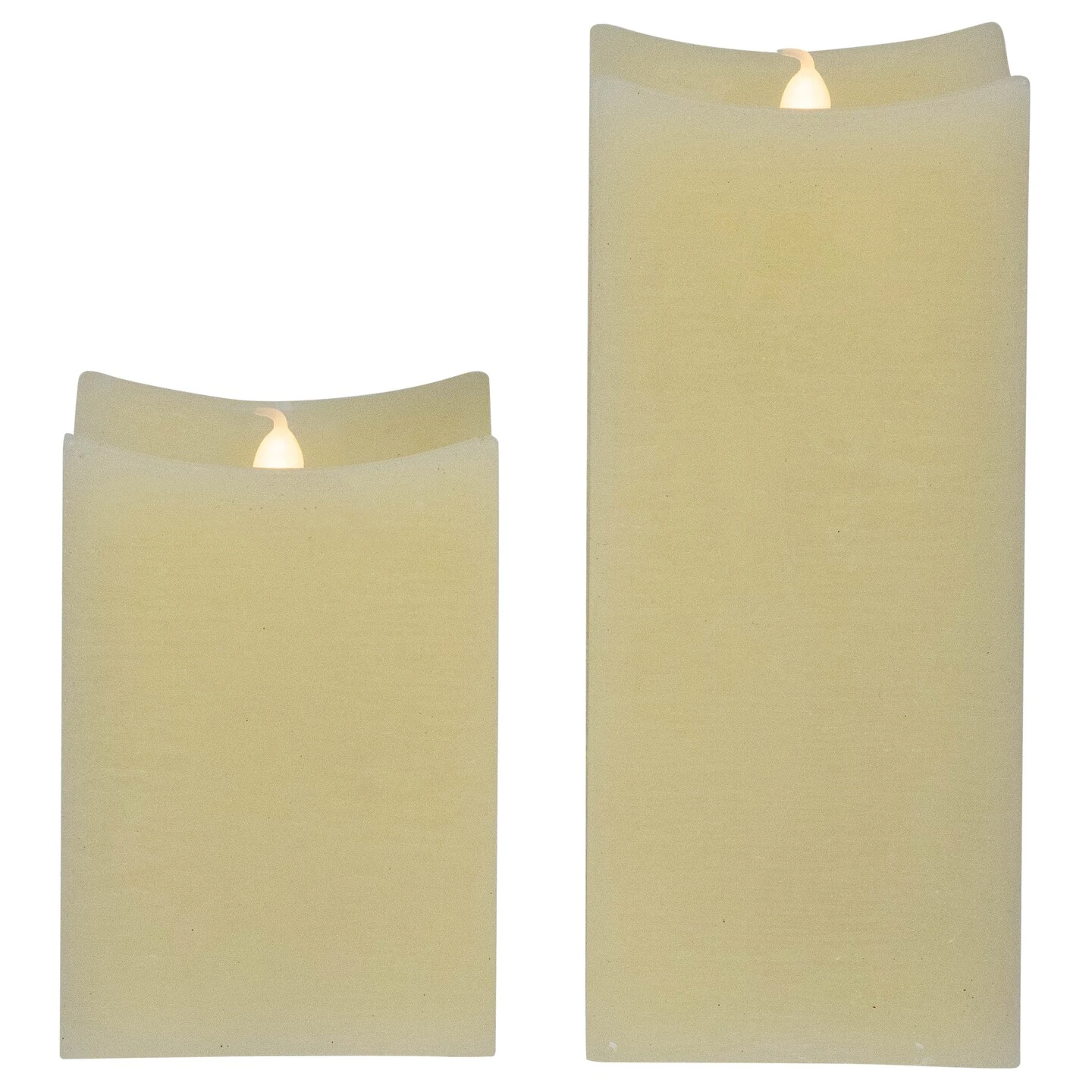 Northlight LED Flickering Flameless Wax Rectangular Candles - 8" - Cream - Set Of 2 Ivory 3 Northlight LED Flickering Flameless Wax Rectangular Candles - 8" - Cream - Set Of 2 Ivory