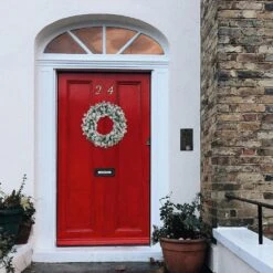 Northlight Pre-Lit Flocked Snow White Artificial Christmas Wreath, 24-Inch, Clear Lights -Northlight 267847146186704