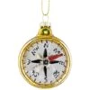 Northlight 2.5" Glittered Gold Compass Glass Christmas Ornament -Northlight 268629384014048