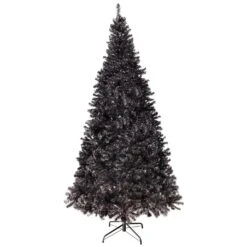 Northlight Artificial Tinsel Halloween Tree - 9' - Black - Unlit 12 Northlight Artificial Tinsel Halloween Tree - 9' - Black - Unlit -Northlight 269270789963088