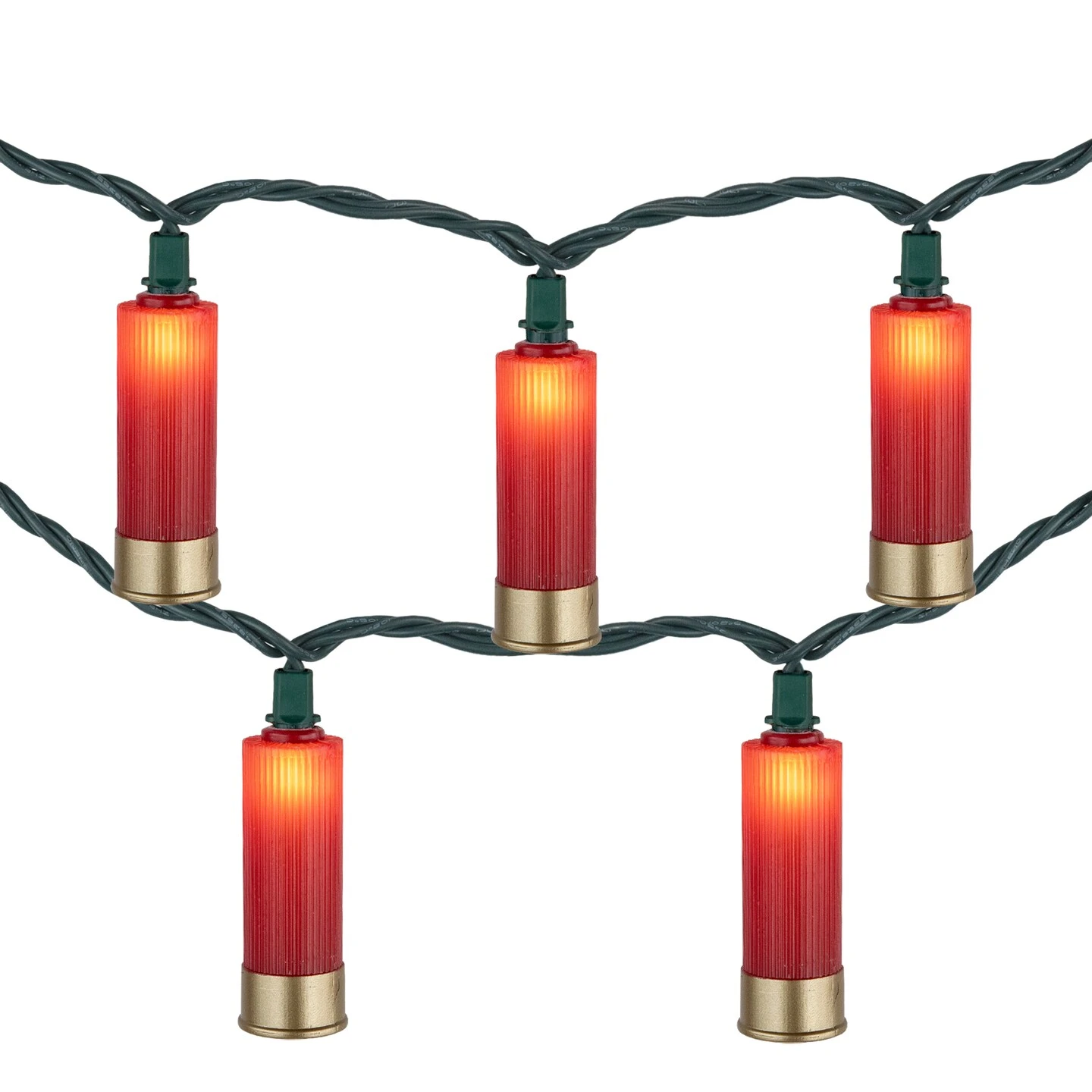 Northlight Shotgun Shells Patio Light Set - Red And Gold - 6' Green Wire - 10ct 5 Northlight Shotgun Shells Patio Light Set - Red And Gold - 6' Green Wire - 10ct - Image 3
