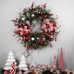 Northlight Peppermint Candy Artificial Pine Christmas Wreath - 42" - Unlit Red 13 Northlight Peppermint Candy Artificial Pine Christmas Wreath - 42" - Unlit Red -Northlight 269574904884960