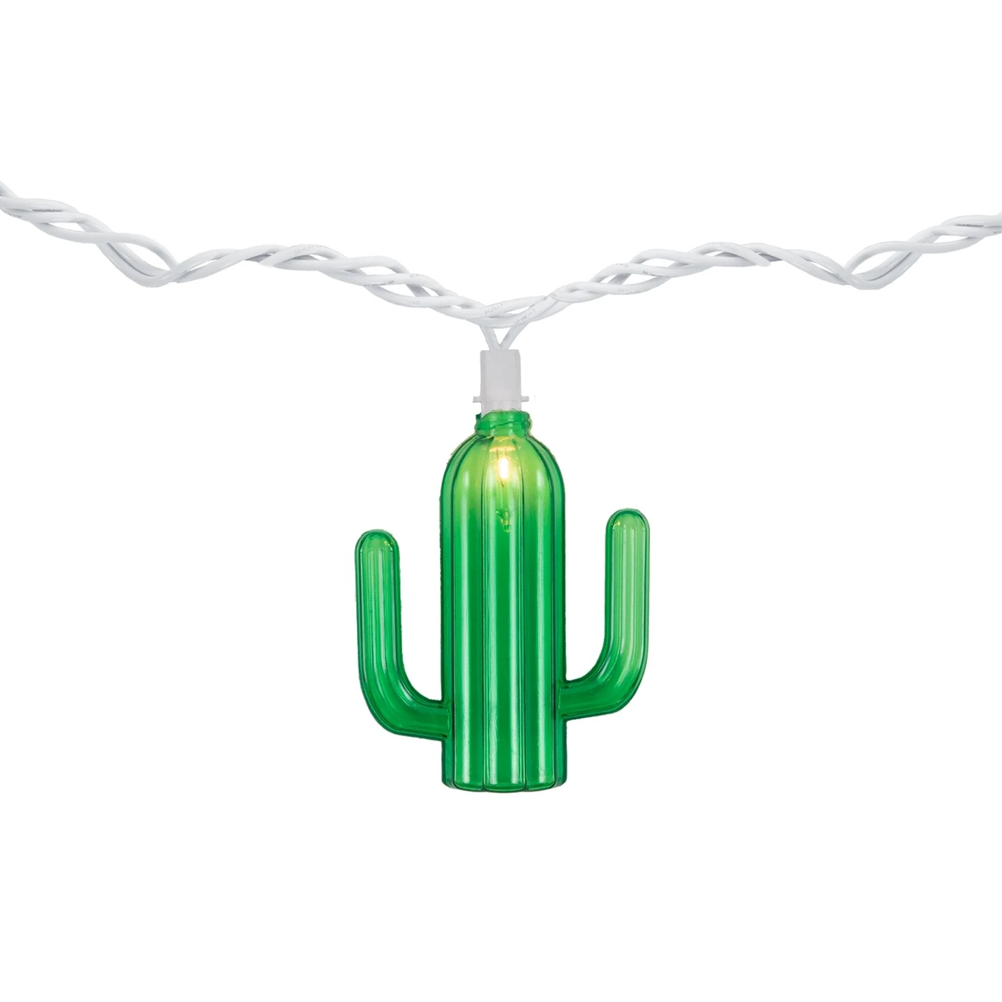 Northlight Green Cactus Patio Light Set - 6' White Wire - 10ct 9 Northlight Green Cactus Patio Light Set - 6' White Wire - 10ct - Image 7