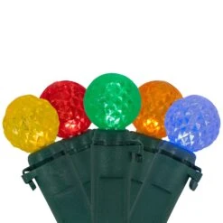 Northlight LED G12 Berry Christmas Lights - Multicolor - 16' Green Wire - 50ct -Northlight 276030417440272 2