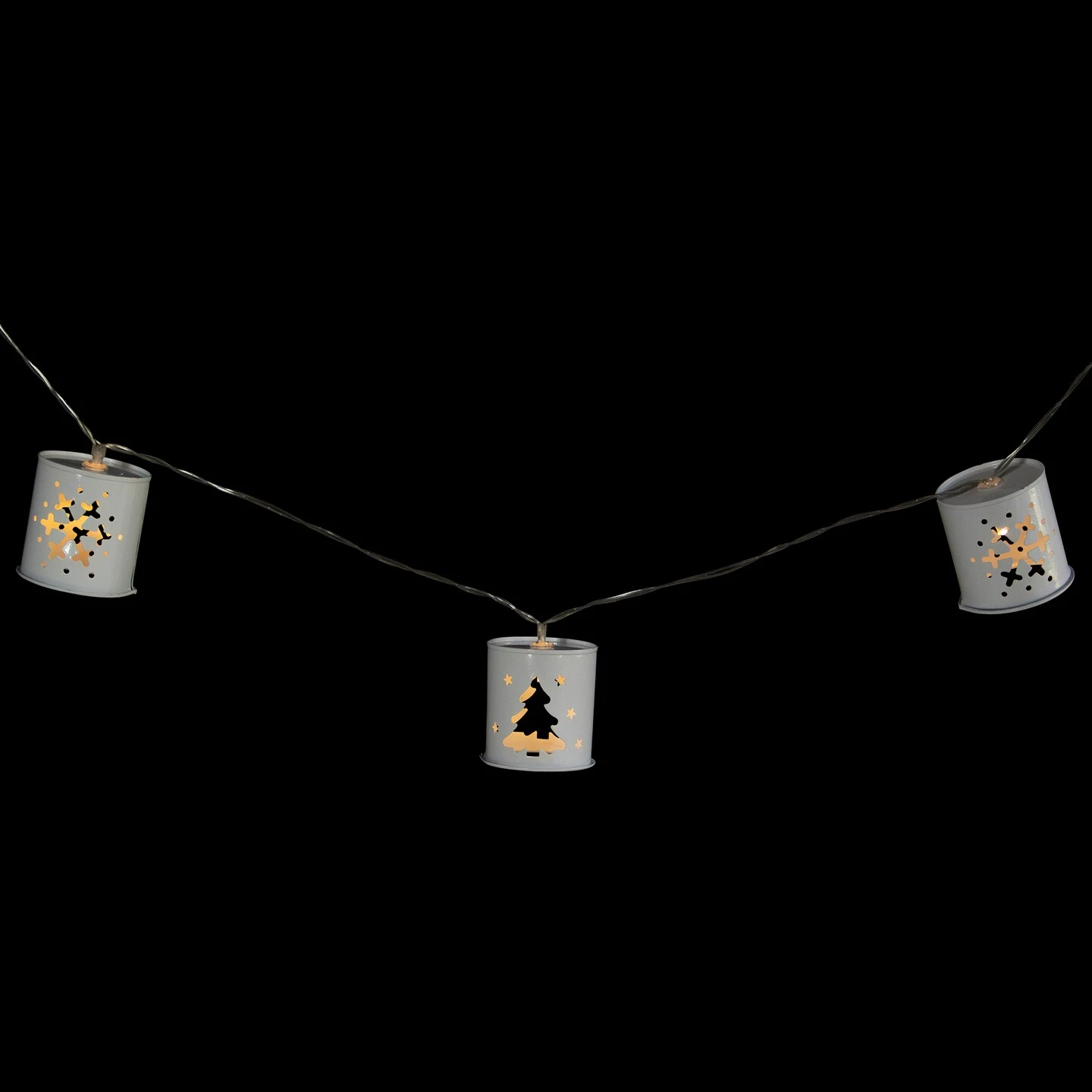 Northlight LED Mini Metal Lanterns Christmas Light Set - 6.25' Clear Wire - 10ct White 8 Northlight LED Mini Metal Lanterns Christmas Light Set - 6.25' Clear Wire - 10ct White - Image 6