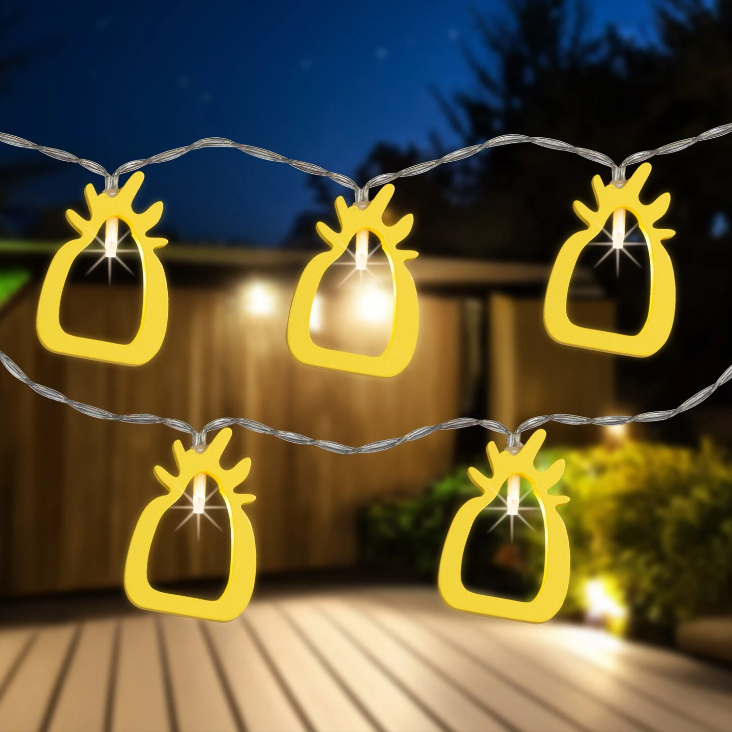 Northlight LED Pineapple Patio Light Set - Yellow - 4' Clear Wire - 10ct 10 Northlight LED Pineapple Patio Light Set - Yellow - 4' Clear Wire - 10ct - Image 8