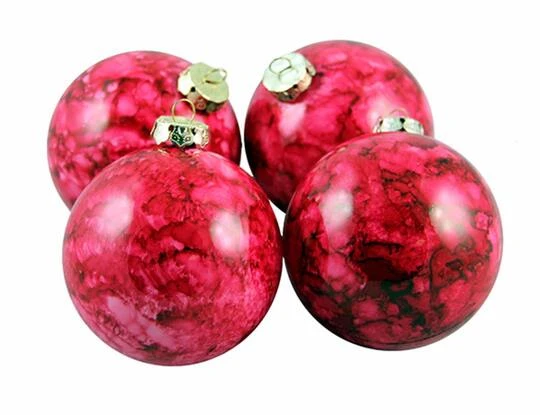 Northlight 4ct Marbled Crimson Red Shatterproof Ball Ornaments 5 Northlight 4ct Marbled Crimson Red Shatterproof Ball Ornaments - Image 3