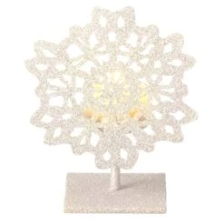 Northlight 5" Silent Luxury Glitter Drenched Snowflake Tea Light Candle Holder -Northlight 28529 31088656 1