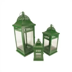 Northlight Green Garden Getaway Ornate Candle Holder Lantern Set, 9.5"-20.5" -Northlight 28529 31320310 1