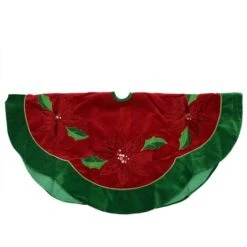 Northlight 48" Red Sequined Poinsettia & Velveteen Trim Tree Skirt 13 Northlight 48" Red Sequined Poinsettia & Velveteen Trim Tree Skirt -Northlight 28529 31452340