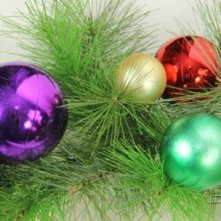 Northlight 6ft. Unlit Multicolor Ornaments Long Needle Pine Artificial Garland 12 Northlight 6ft. Unlit Multicolor Ornaments Long Needle Pine Artificial Garland -Northlight 28529 31453782 2