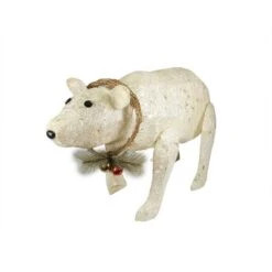 Northlight 31" Lighted Sparkling Sisal Baby Polar Bear Christmas Yard Art Decoration