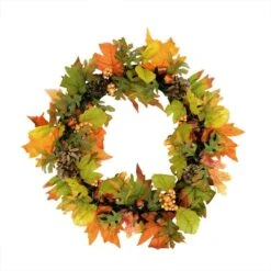 Northlight 20" Autumn Harvest Maple Leaf, Berry, Pine Cone And Acorn Artificial Thanksgiving Wreath -Northlight 28529 31487317 1