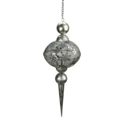 Northlight 23" Silver Antique Metal Snowflake & Mesh Finial Hanging Tealight Lantern 5 Northlight 23" Silver Antique Metal Snowflake & Mesh Finial Hanging Tealight Lantern -Northlight 28529 31493726 1