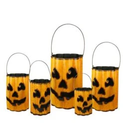 Northlight 37 Northlight Set Of 5 Distressed Metal Nesting Jack 'O Lantern Containers