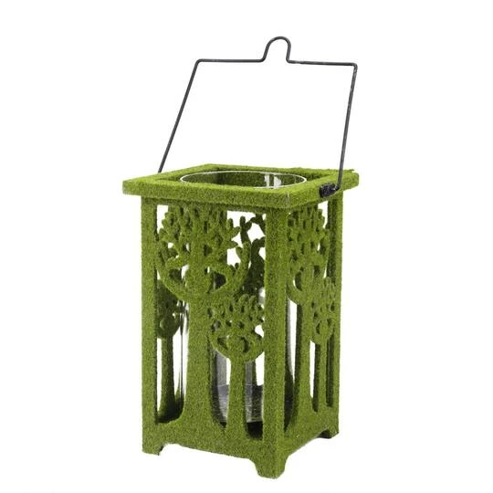 Northlight 13.75" Green Moss Covered Tree Cut-Out Pillar Candle Lantern 3 Northlight 13.75" Green Moss Covered Tree Cut-Out Pillar Candle Lantern