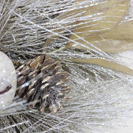 Northlight 24" Champagne Gold Apples & Pine Cones Wreath, Unlit 5 Northlight 24" Champagne Gold Apples & Pine Cones Wreath, Unlit - Image 3