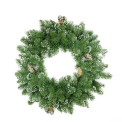 Northlight 24" Frosted Mixed Pine With Pinecones Artificial Wreath
