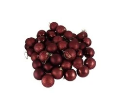 Northlight 24ct Shatterproof 2.5" 4-Finish Ball Ornament, Burgundy