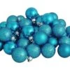 Northlight 60ct Shatterproof Turquoise Blue 4-Finish Ball Ornaments